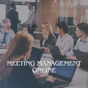 This Meeting Management Online course image represent a group of people doing meeting in a formal way.