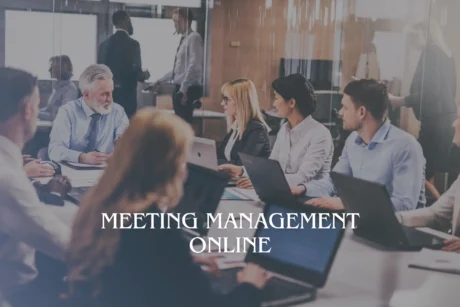 This Meeting Management Online course image represent a group of people doing meeting in a formal way.