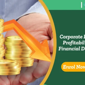 Visual of financial downturn with stacked coins and declining arrow; promotional banner highlights UK-based Corporate Finance with Credit Control Diploma.