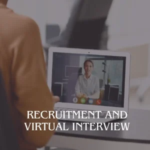 This picture presents how to recruit employee and take online interview.