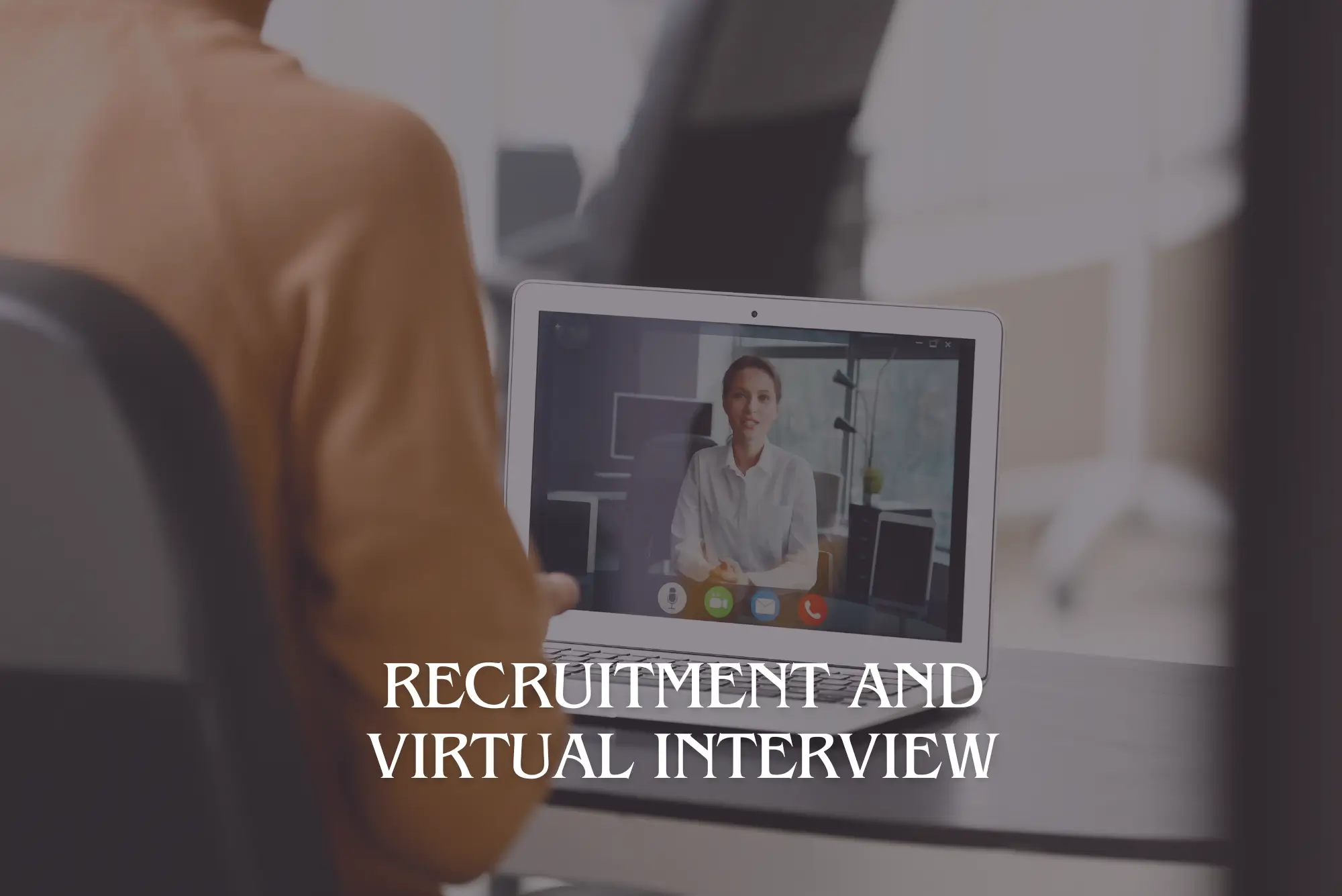 This picture presents how to recruit employee and take online interview.