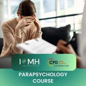 Parapsychology training session with professional therapist and client in clinical setting.