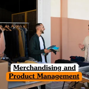 Theoretical retail strategy and fashion management training banner featuring a professional woman in a stylish boutique setting.