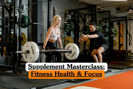 Supplement Masterclass and fitness coaching course image highlighting gym workout techniques and health optimization.