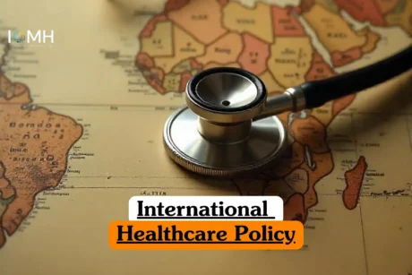 International Healthcare Policy course banner with stethoscope on world map highlighting Africa.