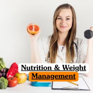 Theoretical health, fitness, and dietetics training banner featuring a slender woman measuring her waist with a soft, flexible measuring tape, set against a bright, clean background.