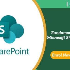 Training banner for Microsoft SharePoint fundamentals, featuring enrolment CTA and IOMH branding. Ideal for UK professionals seeking collaboration and document management skills.
