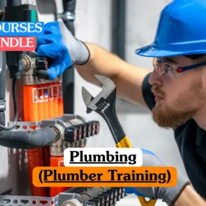 Theoretical hydraulic infrastructure and vocational mechanical trades training banner focusing on a high-contrast close-up view of a professional plumber's hands using an adjustable pipe wrench to securely tighten a copper compression fitting.