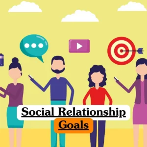 Social Relationship Goals course banner with illustrated group holding smartphones surrounded by social media icons.