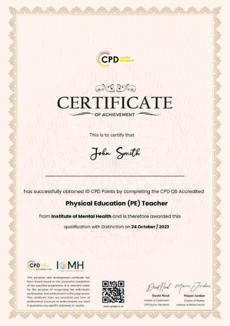 Lerner has been awarded a CPD QS Accredited Certificate of Achievement for completing the course.
