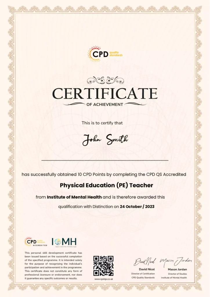 Lerner has been awarded a CPD QS Accredited Certificate of Achievement for completing the course.