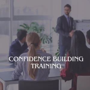 A person is providing training on Confidence Building.