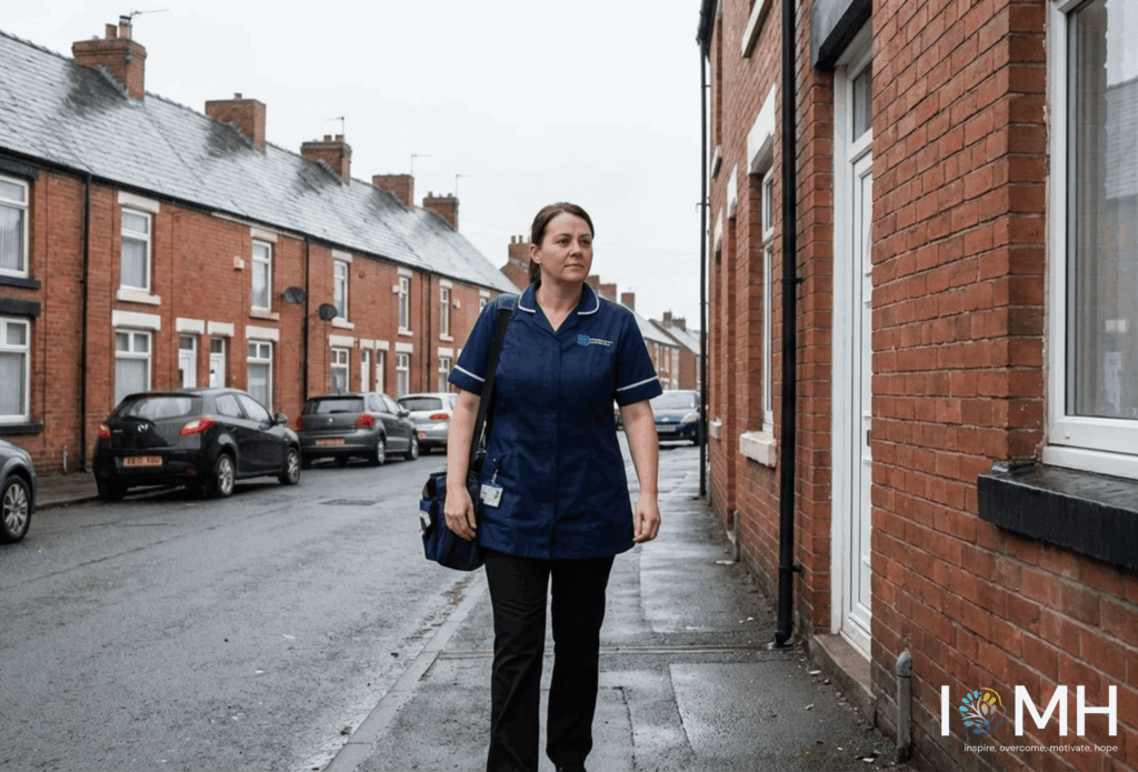 Domiciliary care worker travelling to a client’s home in the UK