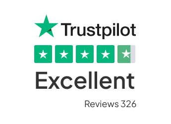 Trustpilot customer rating badge showing 4.7 out of 5 stars with Excellent rating based on 326 reviews.