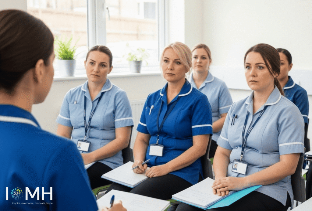 Safeguarding training session for health and social care staff in a professional care setting