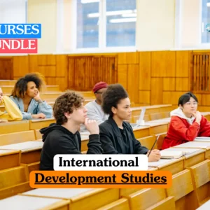 Theoretical global policy and social science training banner featuring a group of diverse students sitting in a traditional wood-paneled lecture theater, listening attentively during a university seminar.