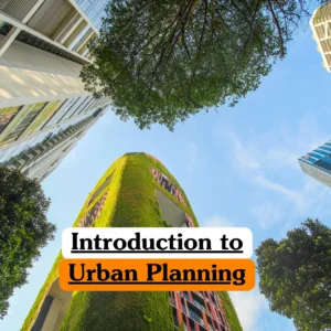Theoretical urban design and sustainable city development training banner featuring a top-down view of a professional architectural model of a modern city layout with white building blocks, miniature trees, and landscaped green spaces.