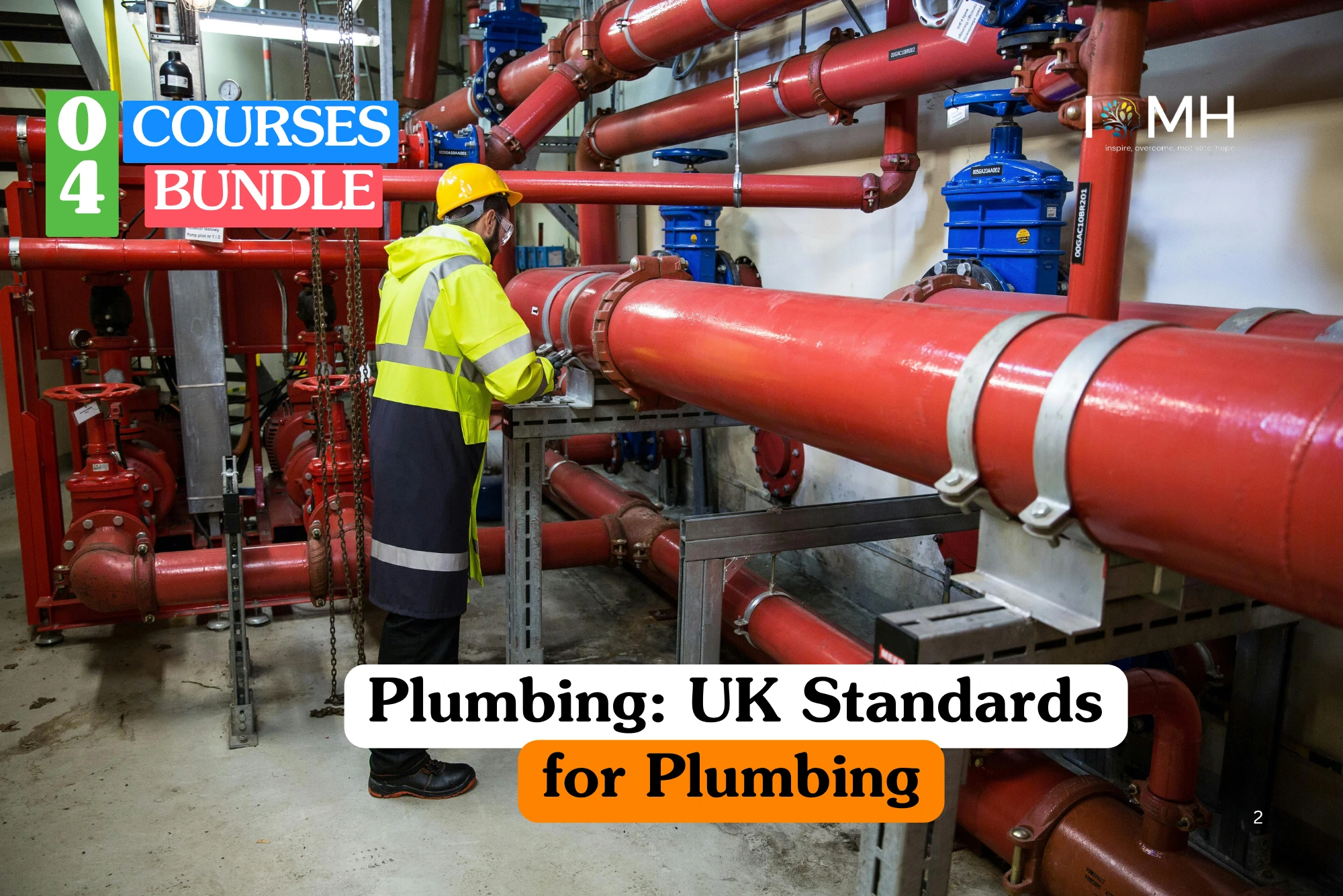 Professional trade training banner showing a plumber's hands using a wrench to adjust a copper pipe fitting under a kitchen sink, demonstrating technical skills and compliance with UK plumbing standards.