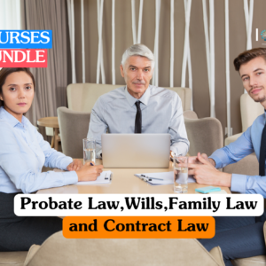 Legal and professional services training banner featuring three legal professionals—a woman in a light blue shirt and two men in shirts and ties—sitting at a conference table with a laptop and documents in a modern office.