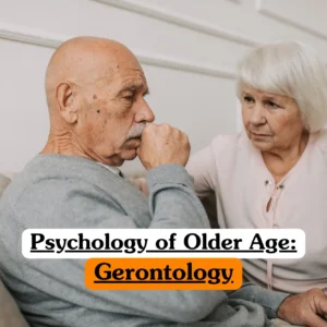 Theoretical gerontology and elderly mental health training banner featuring a supportive interaction between a younger professional and an older adult, symbolizing the study of psychological well-being and cognitive aging.