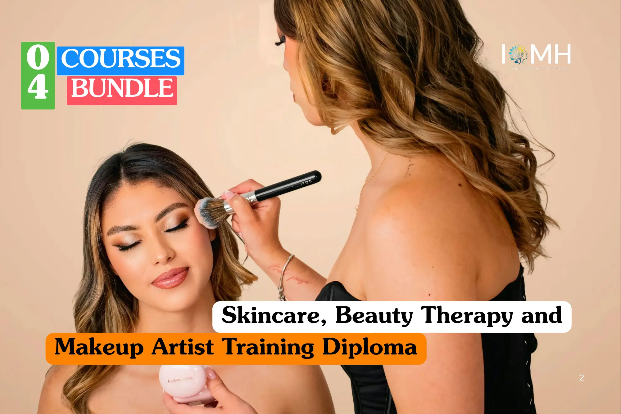 Beauty therapy training banner showing a professional aesthetician in white clinical attire performing a precision skincare treatment on a female client’s face using a specialized cosmetic tool.