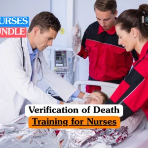 Theoretical palliative care and clinical nursing training banner featuring a professional in a white coat and blue medical gloves holding a stethoscope, representing the clinical assessment and certification protocols within healthcare.