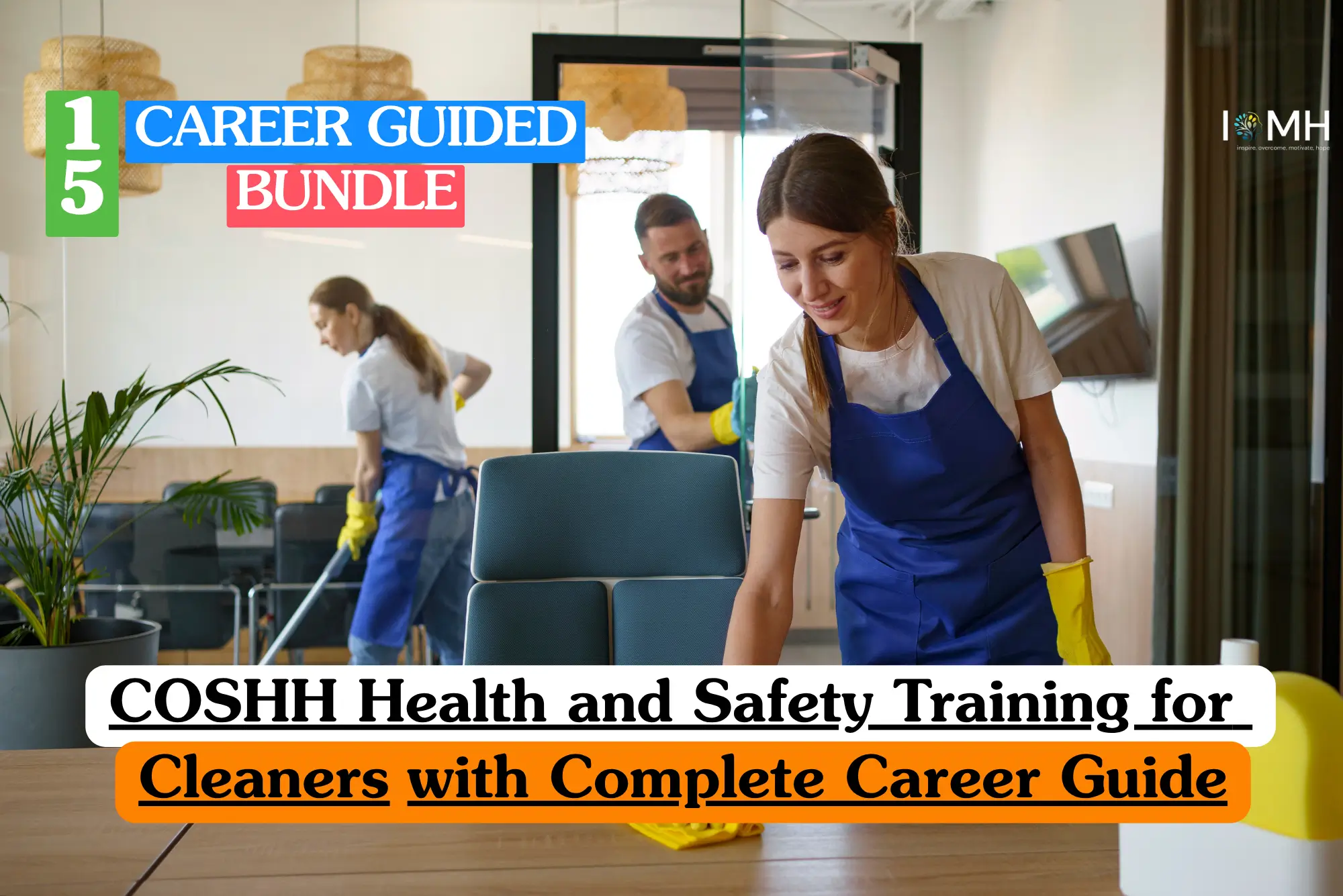 Theoretical occupational hygiene and safety compliance training banner featuring a clean, professional, and well-organized commercial storage area stocked with janitorial supplies, spray bottles, microfiber cloths, and safety equipment.