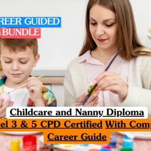 Theoretical early childhood education and professional nanny care training banner featuring a smiling female educator or professional nanny interacting warmly with a young child in a brightly lit, modern nursery setting.
