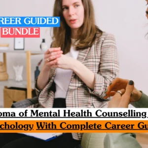 Theoretical psychological and clinical training banner featuring a female professional in a thoughtful pose, resting her chin on her hand while looking towards a digital tablet.