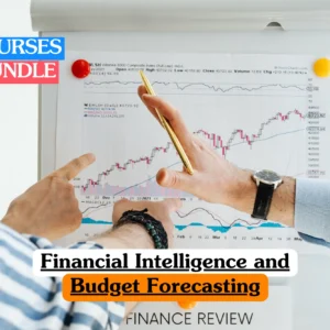 Theoretical corporate finance and market analysis training banner featuring a close-up of three hands pointing to and analyzing a complex stock market candlestick chart and technical indicators on a whiteboard.