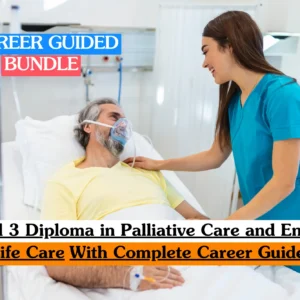 Theoretical compassionate clinical care training banner featuring a female healthcare professional in a navy blue uniform gently holding the hand of an elderly patient in a bed.