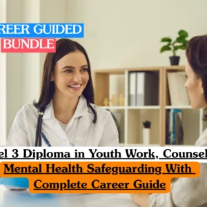 Theoretical community and social care training banner featuring a female youth worker or counselor sitting on a colorful modular seat, engaged in an active conversation with a teenage girl in a casual indoor setting.