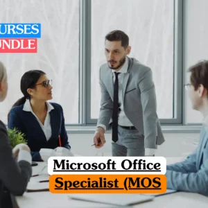 Theoretical administrative and IT training banner featuring a diverse group of four professionals in formal business attire collaborating in a modern office meeting room.