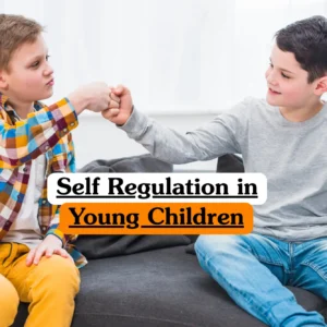 Theoretical early childhood development training banner featuring a female educator or parent sitting on the floor, engaging in a focused, calm activity with a young child.