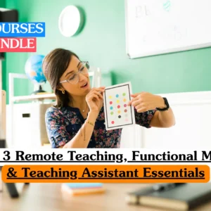 Remote Teaching and Functional Maths bundle course image showing a teaching assistant recording an online early years lesson.