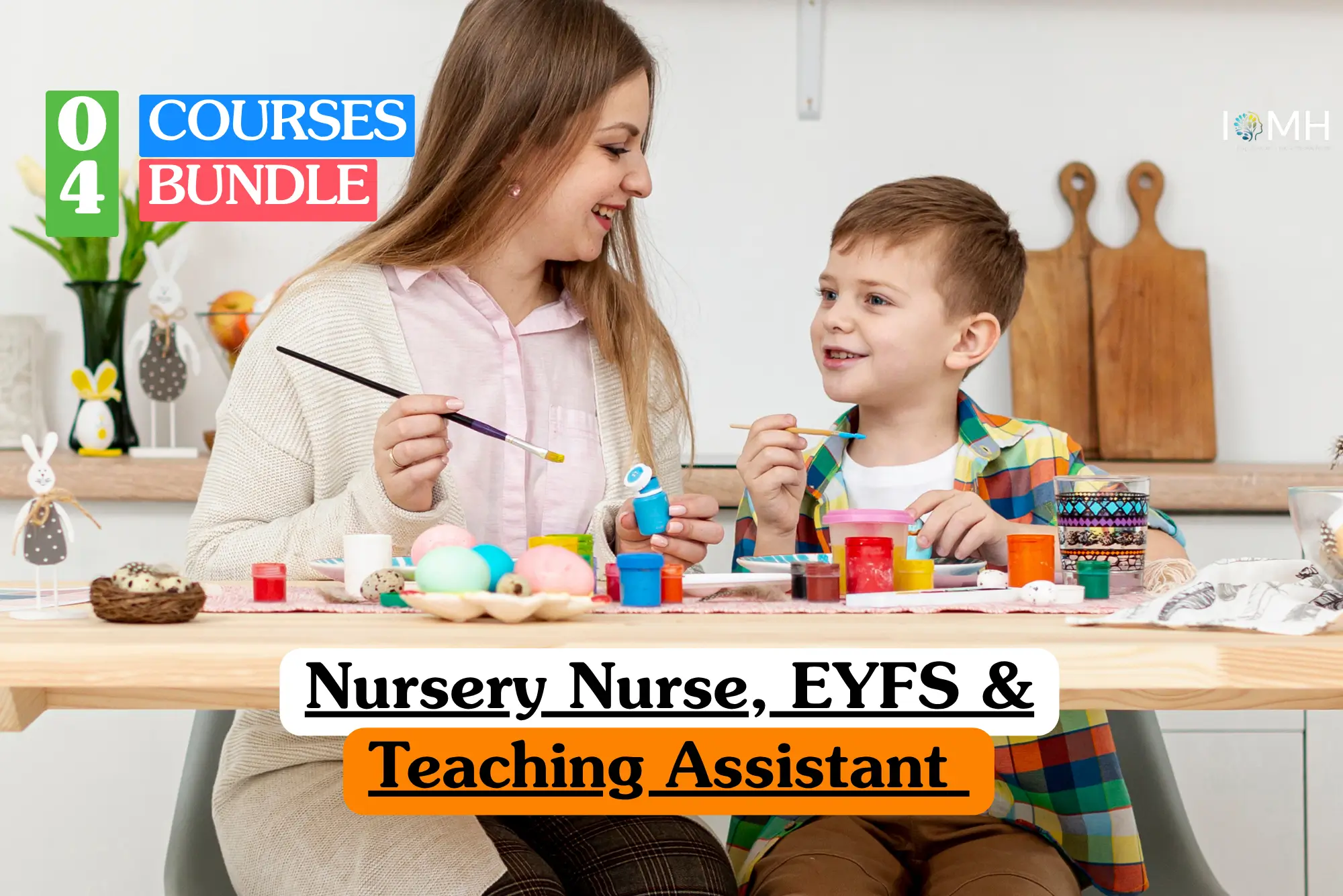 Nursery Nurse, EYFS & Teaching Assistant bundle course image showing early childhood development and interactive childcare education.