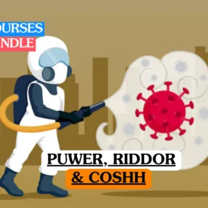 PUWER, RIDDOR & COSHH health and safety training bundle course image showing hazardous material decontamination.