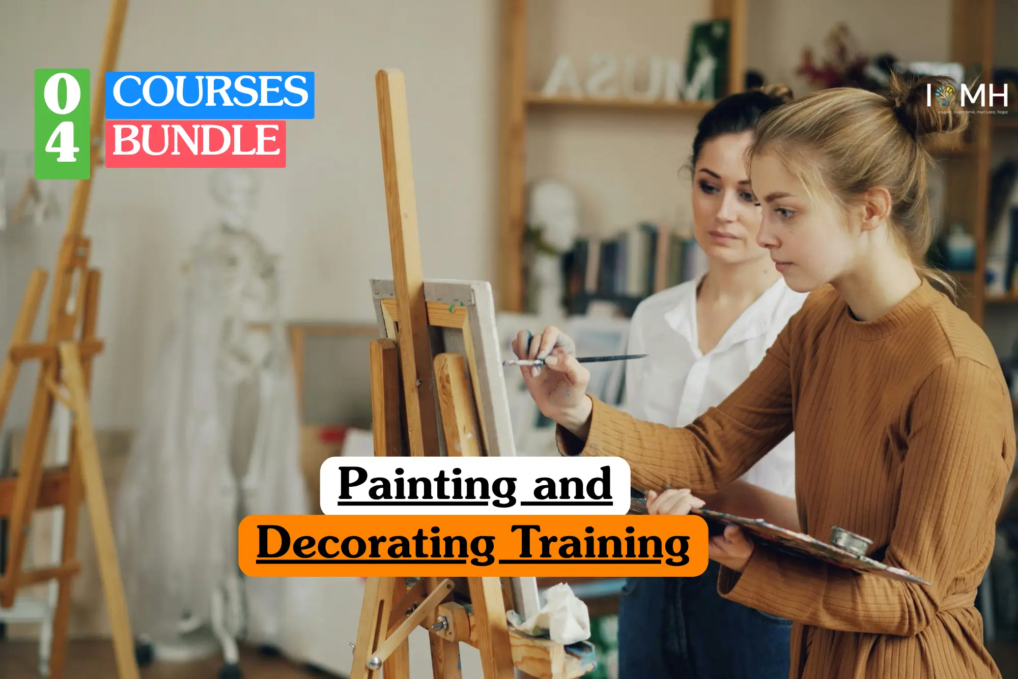 Painting and Decorating Training bundle course image highlighting professional brushwork and interior home improvement skills.