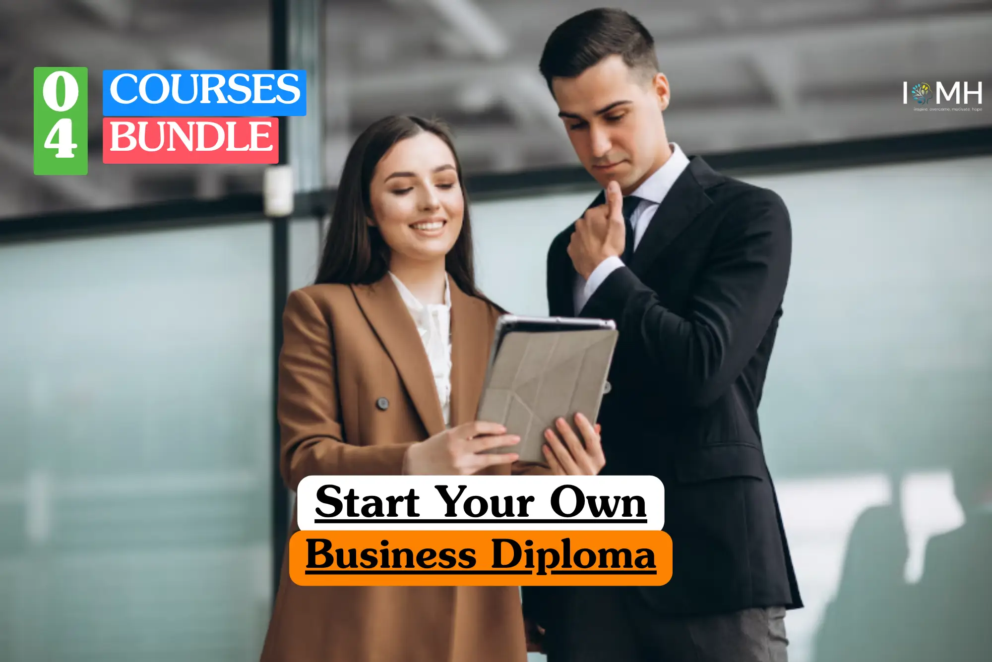 Start Your Own Business Diploma bundle course image showing entrepreneurship training and small business management strategies.