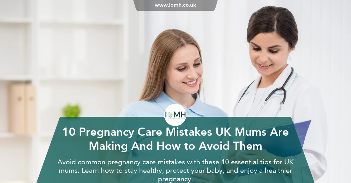 Pregnant woman and female doctor reviewing pregnancy care advice on a tablet – 10 common pregnancy care mistakes UK mums make and how to avoid them.